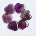 Natural amethyst crystal heart stone palm worry stone polished gemstone decor gift - Purple Crystal