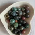Natural agate crystal round beads 10mm loose semi-precious gemstones DIY jewelry accessories - No Hole / Indian Agate