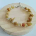 Bracelet en pierre naturelle de cristal éclaté bijoux en agate avec fermoir mousqueton - Topaze