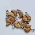 Natuurlijke kristallen maan hanger kattenoog mini halve maan ketting sieraden accessoire - Landschap Jaspis