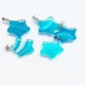 Pendentif en pierre de cristal en forme d'etoile bleue diy bijoux collier charms - Agate Bleu Lac