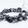 Natural snowflake obsidian irregular tumbled gemstone beads loose strand for jewelry making - Snowflake