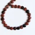 Natural stone 10mm heart-shaped loose beads red obsidian crystal DIY jewelry making parts - Mahogany Obsidian