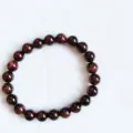 8mm Natural Stone Round Bead Bracelet Women Elegant Gemstone Jewelry Chic Accessory - Garnet