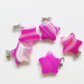 2cm Pendentif Étoile en Cristal Naturel DIY Collier Bracelet Accessoires de Bijoux - Agate rouge rose