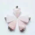 Pendente a pendolo in cristallo di quarzo rosa naturale esagonale collana articolo. - Quarzo rosa