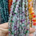 Colorful chalcedony loose beads for DIY handmade bracelets jewelry making accessories. - Matte Black (01)