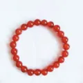 8mm red agate bead bracelet for women, natural gemstone round beaded jewelry piece. - Red Agate