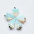 Ciondolo pendolo in cristallo naturale conico esagonale collana opale gioiello moda - Opalite Artificiale