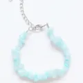Natural Light Blue Crystal Chip Bracelet Irregular Stone With Metal Lobster Clasp - Aquamarine