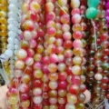 Colorful bicolor chalcedony loose round beads for DIY handmade bracelet jewelry accessories. - Pink/Yellow