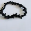 Natural irregular black stone chip stretch bracelet fashion jewelry for women men new - Obsidian