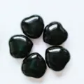 Natural black obsidian crystal heart gemstone pocket stone polished crystal decor display item - Obsidian
