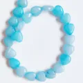 Natural stone heart beads 10mm light blue crystal loose beads for DIY jewelry making necklace - Enhanced Aquamarine