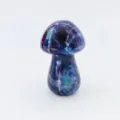 Natural crystal mushroom figurine agate gemstone hand-carved home office desk decor sculpture - Blue Vein Stone