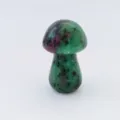 Natural gemstone carved mushroom crystal figurine home decor healing stone ornament - Ruby Zoisite