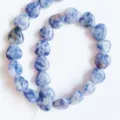 Natural stone heart shaped loose beads blue crystal quartz DIY jewelry making accessories - Blue Spot Stone
