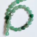 Natural green aventurine heart shaped loose beads for DIY jewelry making, necklace and bracelet. - Green Aventurine