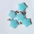 Natural Crystal 2cm Pentagram Star Pendant DIY Necklace Bracelet Jewelry Accessories - Sky Blue Luminous Stone (Blue Glow)