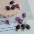Natuurlijke amethist druppel hanger zilveren oogje geneeskrachtige steen sieraden DIY - Multi-Gefacetteerde Waterdruppel