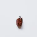 Natural gemstone pendant, red brown speckled stone charm for DIY handmade beach style necklace. - Mahogany Obsidian