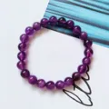 Natural Amethyst Beaded Bracelet 8mm Healing Crystal Gemstone Jewelry for Women and Girls - Amethyst Grade A