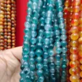 Colorful chalcedony loose beads semi-finished round bead jewelry DIY bracelet accessories - Green 2