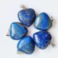Colgante de corazón de lapislázuli natural 20mm collar de gema cristal joya regalo azul - Lapislázuli