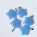 Blue crystal star pendant charms for DIY jewelry making necklaces bracelets accessories. - Lake Blue Luminous Stone (Blue Glow)