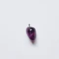 Natural purple crystal gemstone pendant, tumbled irregular shape DIY necklace accessory variant - Amethyst