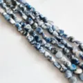 Natural irregular blue and white crystal stone loose beads 6-8mm semi-finished strand - Blue Spot Stone
