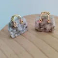 Pendentif mini sac à main en cristal de pierre naturelle, accessoire de bijoux créatif. - 1
