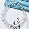 Natural clear crystal quartz beaded bracelet for women elegant gemstone jewelry item design - White Crystal