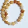 Natural stone heart-shaped loose beads crystal agate DIY jewelry making accessories for handmade. - Topaz