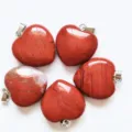 Colgante de corazón de cristal rojo de 20mm en piedra natural collar variante roja - Jaspe Rojo