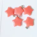 Natural crystal 2cm pentagram pendant star diy necklace bracelet jewelry accessories wholesale - Rose Red Luminous Stone (Blue Glow)