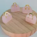 Mini sac à main en cristal rose pendentif en pierre de quartz mignon bijou décoration - Quartz rose