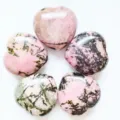 Natural crystal stone heart-shaped ornament polished gemstone craft for home decor display. - Rose