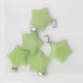 Natural crystal 2cm pentagram star pendant DIY necklace bracelet jewelry accessories set - Fruit Green Luminous Stone (Blue Glow)