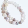 Natural stone heart-shaped loose beads crystal agate DIY jewelry making accessories - Grey Agate