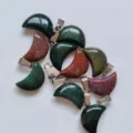 Natuurlijk kristal kleine maan hanger gekleurde halve maan ketting sieraden DIY - Indiase Agaat