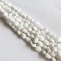 Natural white irregular stone loose beads 6-8mm crystal gravel strand for jewelry making - White Jade