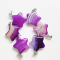 Natural Purple Agate Star Pendants DIY Jewelry Accessories for Necklace Bracelet Findings - Purple Agate