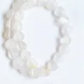 White Crystal Heart Beads 10mm Natural Stone Agate Strand for DIY Jewelry Making Craft - Agate