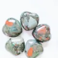 Natural stone crystal heart ornament, exquisite agate gemstone palm stone variant. - Bloodstone