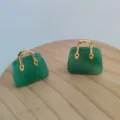 Green crystal mini handbag pendant variant, cute jade stone bag charm and creative jewelry. - Green Aventurine