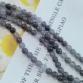 Colorful chalcedony loose beads DIY bracelet semi-finished gemstone jewelry accessories. - Gray