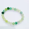 Green Agate Beaded Bracelet 8mm Natural Stone Gemstone Jewelry for Women Daily Wear - Fruity Green Agate