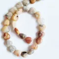 Natural stone heart-shaped loose beads agate crystal DIY jewelry making accessories - Crazy Lace Agate