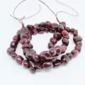 Natural garnet freeform gemstone loose beads, 6-8mm semi-finished stone chip jewelry strands. - Garnet